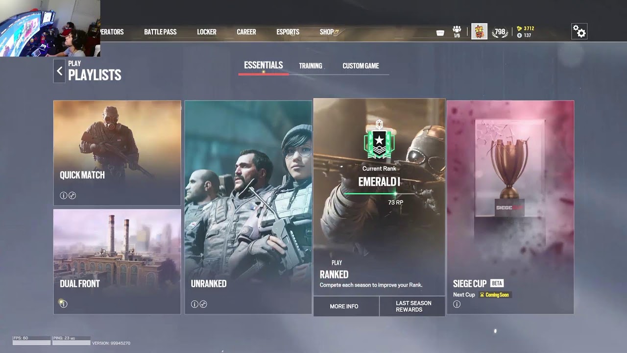 siege ranked and idiot trying to hit champ