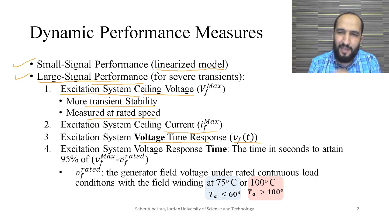 11. Excitation System (7) Dynamic Performance Measures (1) - YouTube