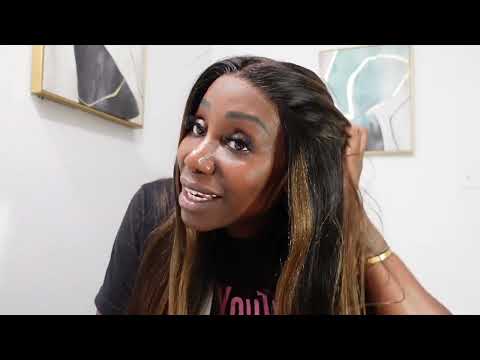 Summer Ready! Ombre Chestnut Brown 7*5 no slip Yaki Straight Glueless Wig Ft. Klaiyihair