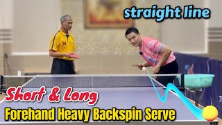 How to make a long and short Forehand Heavy Spin serve along a straight line