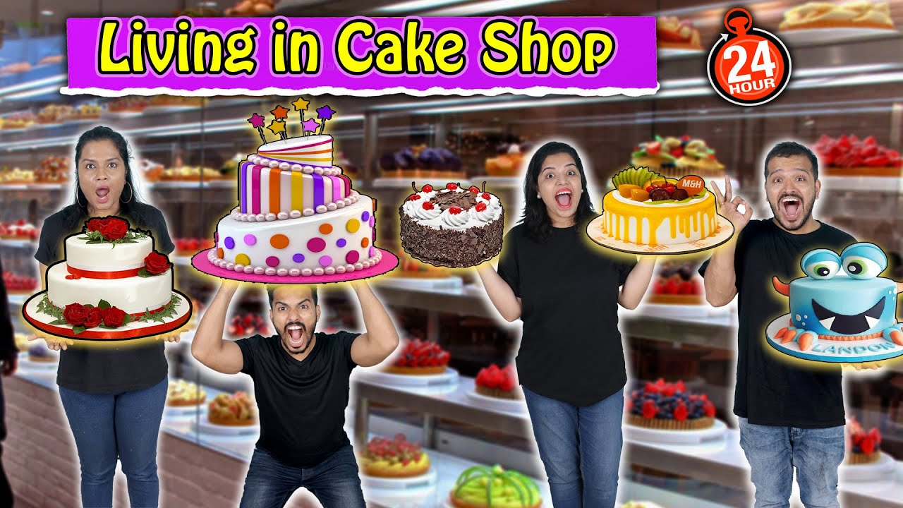 LIVING IN CAKE SHOP FOR 24 HOURS | Hungry Birds Challenge - YouTube