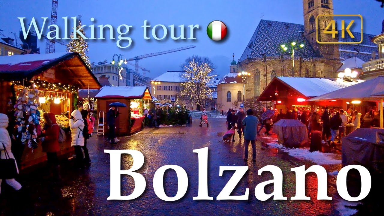 Bolzano/Bozen & Christmas market🎄(Alto Adige Südtirol), Italy【Walking Tour】History in Subtitles 4k