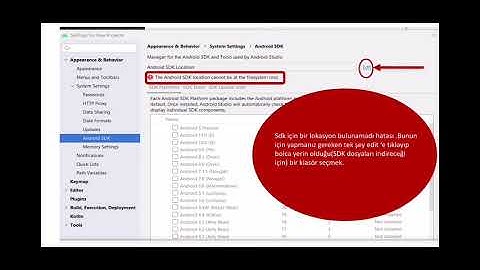 ÇÖZÜLDÜ!!!  Android sdk location cannot be at the filesystem root hatası