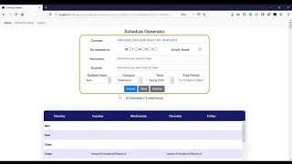 GSU Schedule Generator Demonstration