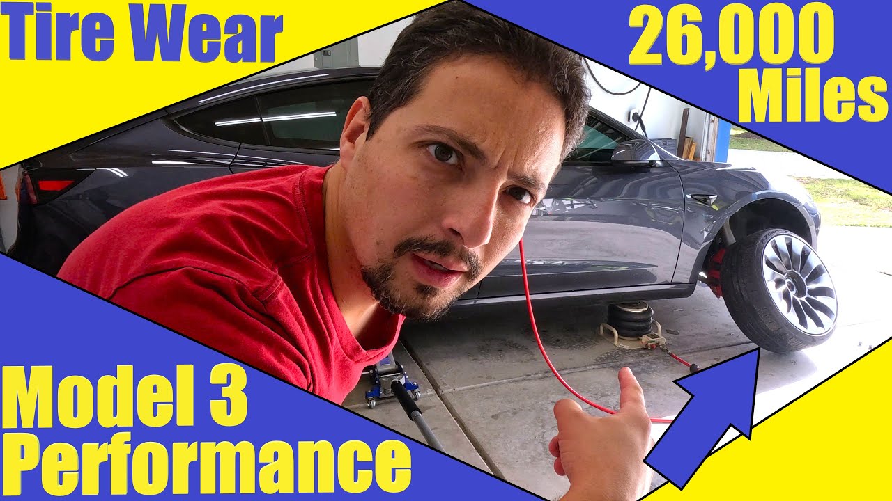 Влияние износа шин на производительность моей Tesla Model 3 после 26 000 миль | Перестановка шин
