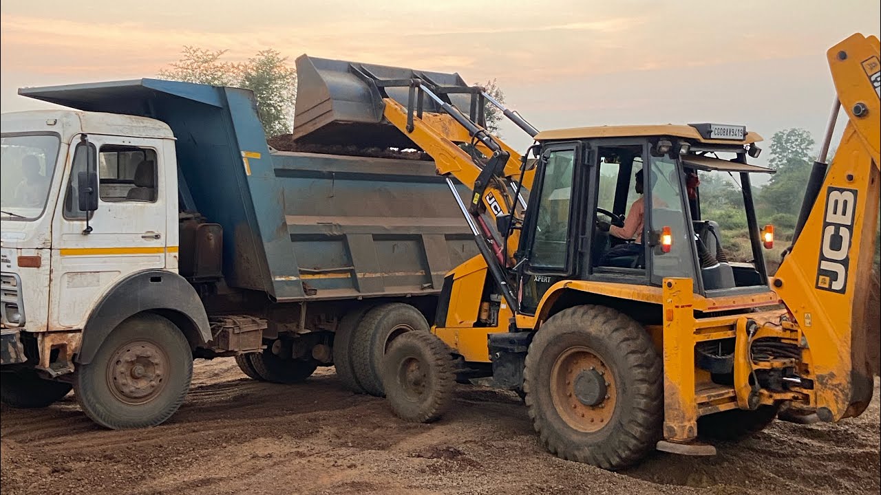 Jcb 3dx loding trucks and jcb eco xpert ashok leyland me kiya murm load ...