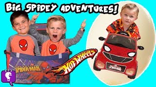 spider eggs toy hunt kids adventure show biggest spiderman eggs hobbykidstv