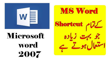 MS Word All Important keyboard Shortcut Keys In pashto class