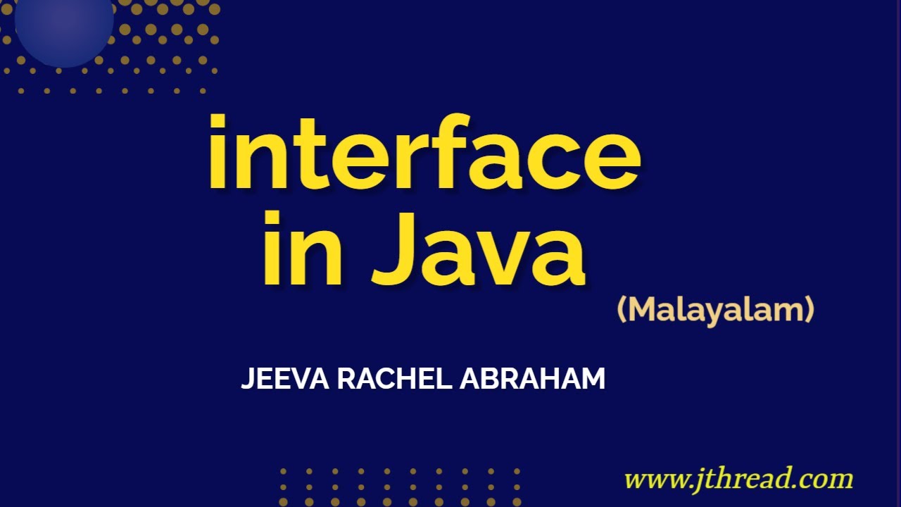 interface in Java (Malayalam) - YouTube