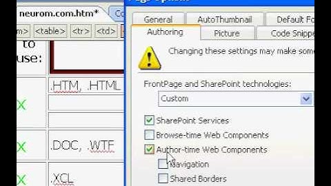Microsoft Office FrontPage 2003 Turn support for FrontPage web components on or off