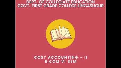 CA II Session 2 (Chapter 1) Methods of Costing, Unit & Output Costing