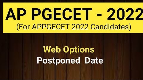 #AP PGECET 2022 Web Options Dates #sampathinformation