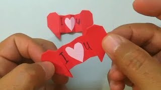 طريقة عمل بطاقة حب بالورق سهل مررة - رسالة حب 3D Origami valentine heart envelope