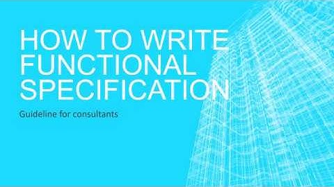 How to write Functional Specification