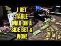 Blackjack  big winning session  table max side bet hit