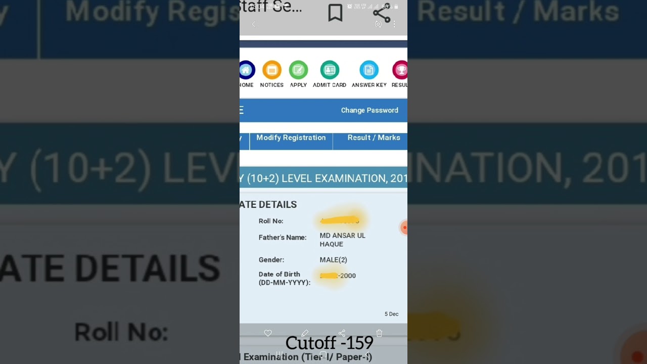 MY SSC CHSL MARKS 2019 🧐 || RESULT || CUTOFF =159.52 😱