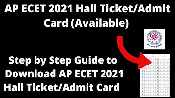 AP ECET 2021 Hall Ticket/Admit Card (Available) - Check 2021 AP ECET 2021 Hall Ticket/Admit Card
