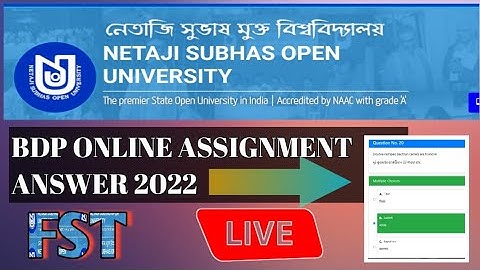 FST/ BDP ONLINE ASSIGNMENT ANSWER 2022/LIVE  ANSWER