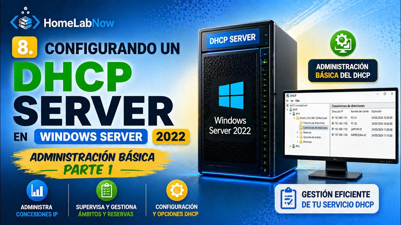 8. Configurando un DHCP Server en Windows Server 2022: Administración básica Parte 1