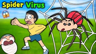 Shinchan Became Dangerous Spider 😱 || Funny Game Roblox 😂