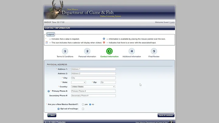 New Mexico Game and Fish (NMDGF) Account Registration