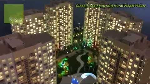 K&A Models - Yangon Residential Scale 1:200 Model Featuring LED Lighting Effect