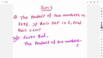 2) The product of two numbers is 3276. If their HCF is 6, find their LCM ?