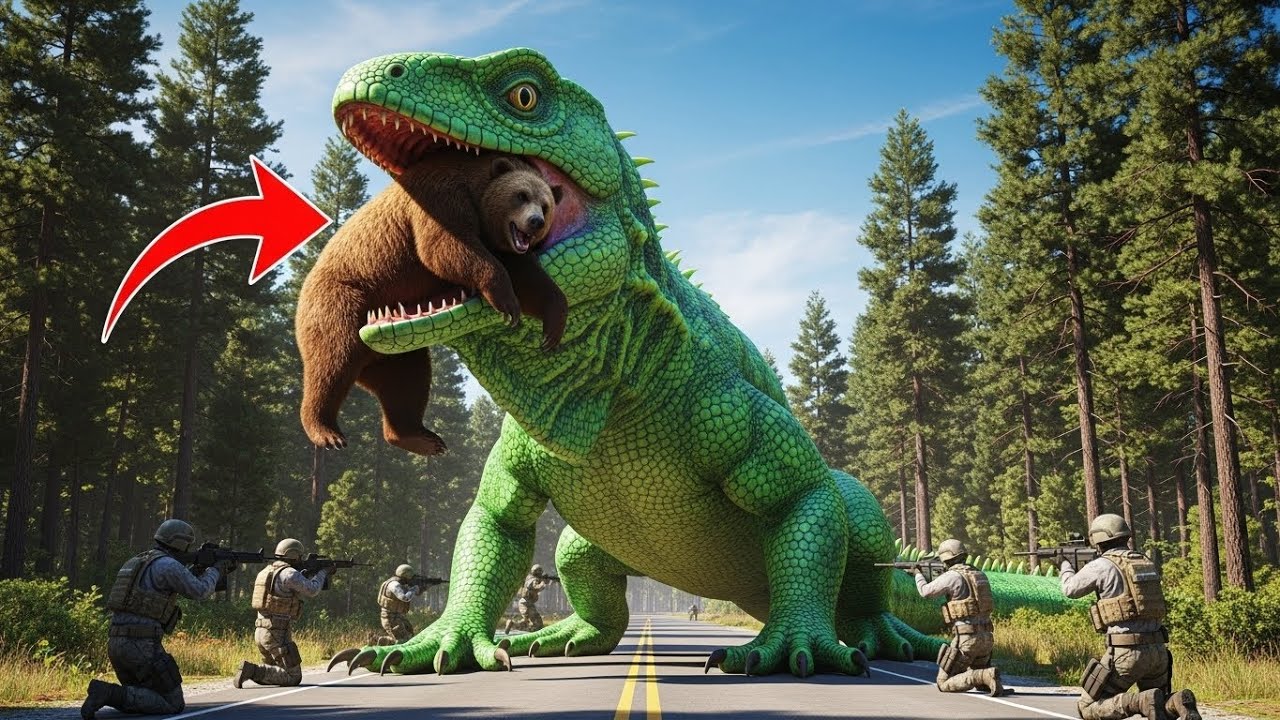 Emergency Rescue Team Saves Exhausted Bear From Giant Lizard’s Deadly Bite