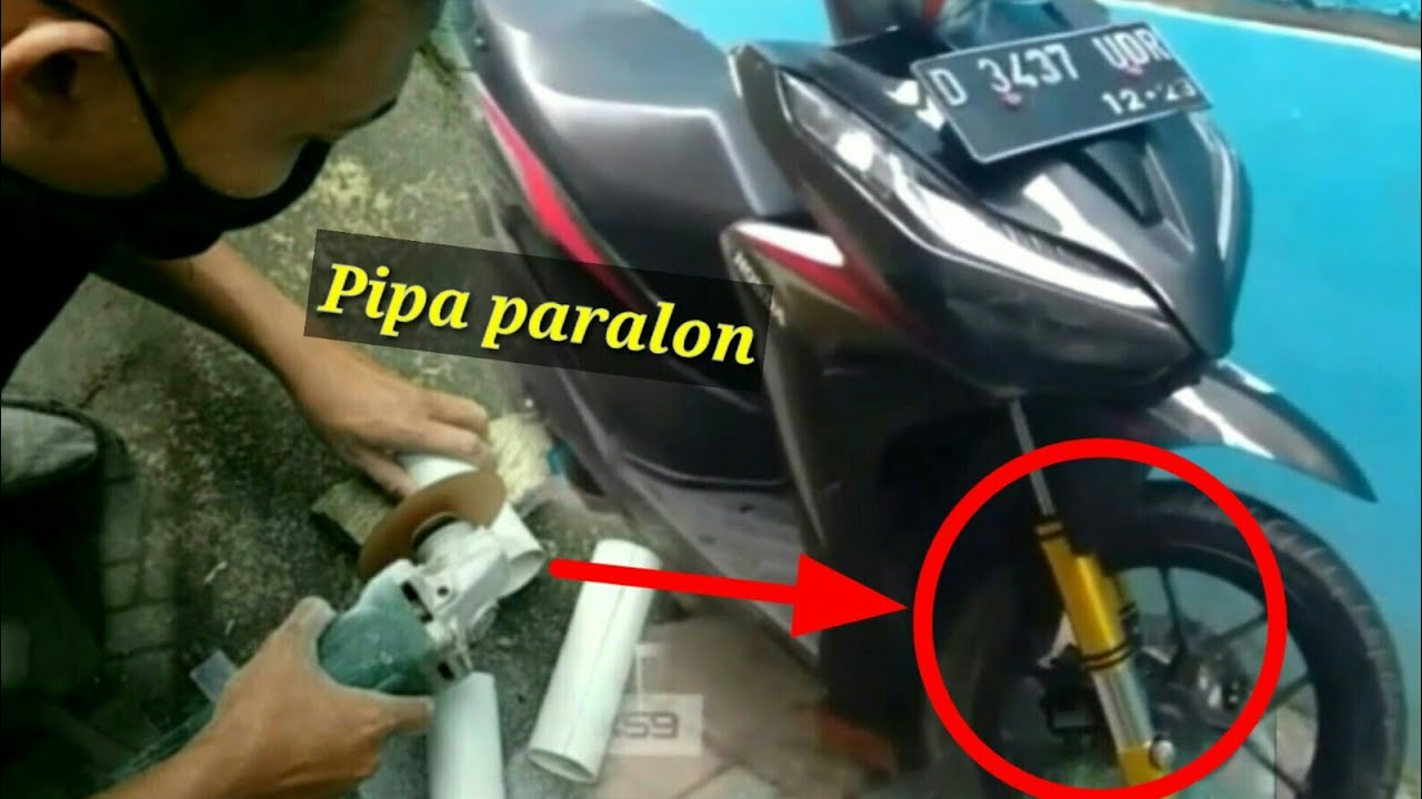 Cara Membuat Cover Shock Depan Dari Pipa Paralon Cover Shock Vario 150 Cc 125cc Youtube