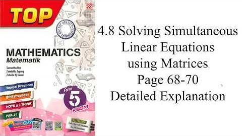 Solving Simultaneous Linear Equations using Matrices