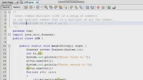 Program to find LCM of two numbers in JAVA