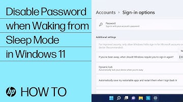 How to Disable the Password Requirement When Resuming from Sleep Mode in Windows 11 | HP Support