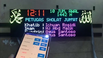 Jam Sholat RGB P5 Wifi dengan Info Keuangan Masjid