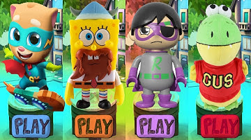 Tag with Dark Titan Ryan and Gus vs Tom Hero Dash vs Viking SpongeBob  - Run GamePlay