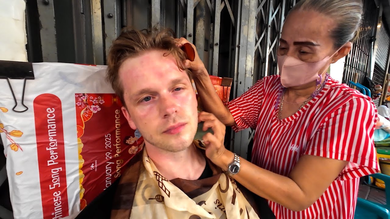 ASMR: Thai Street Massage in Bangkok Chinatown (GUA SHA)