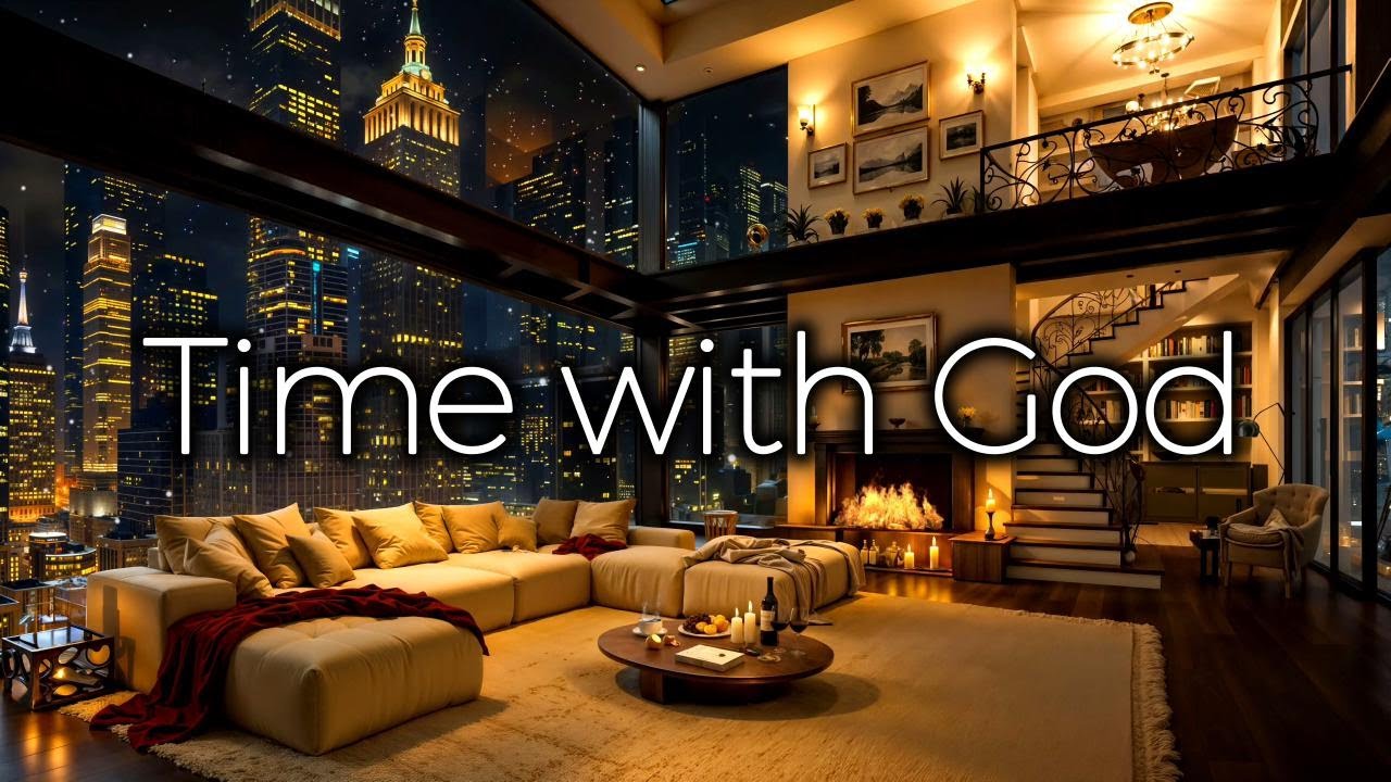 Cozy NYC Apartment and Bible Verses on Screen | Gentle Jazz Music to Deep Relaxation & Sleep