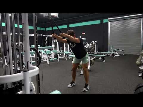 Pulldown - Straight Arm - Standing - Medium Grip - Neutral