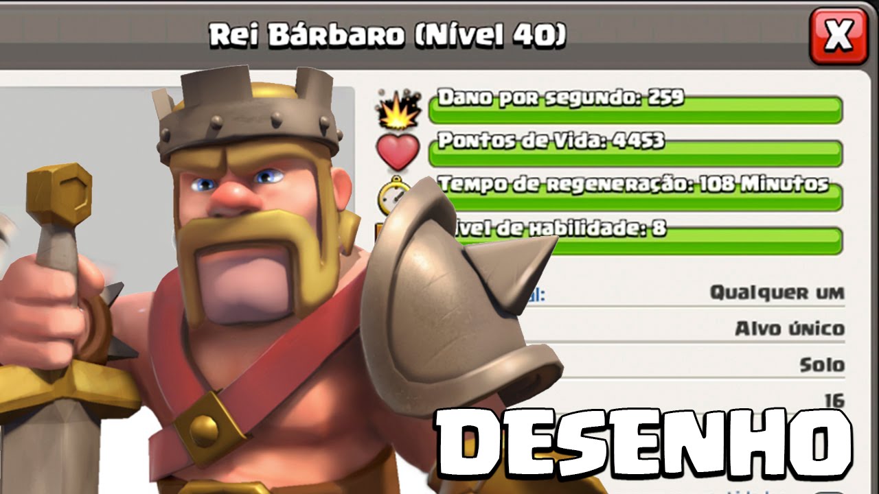 rei bÁrbaro do clash of clans youtube