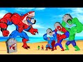 Rescue team hulk family  spiderman superman venom vs shark spiderman  who will win   funny