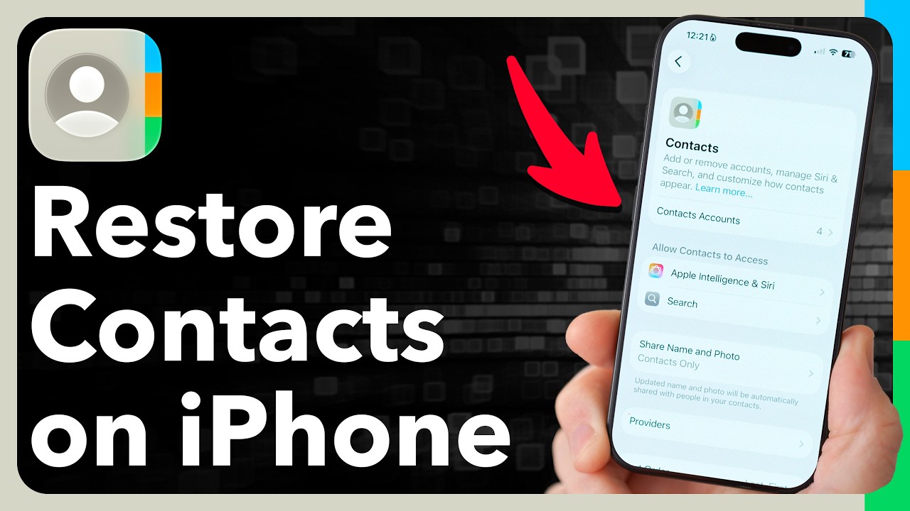 How To Restore Contacts On iPhone - YouTube