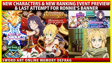 New Characters & Ranking Event Preview & Last Scout Attempt For Ronnie (SAOMD Memory Defrag)