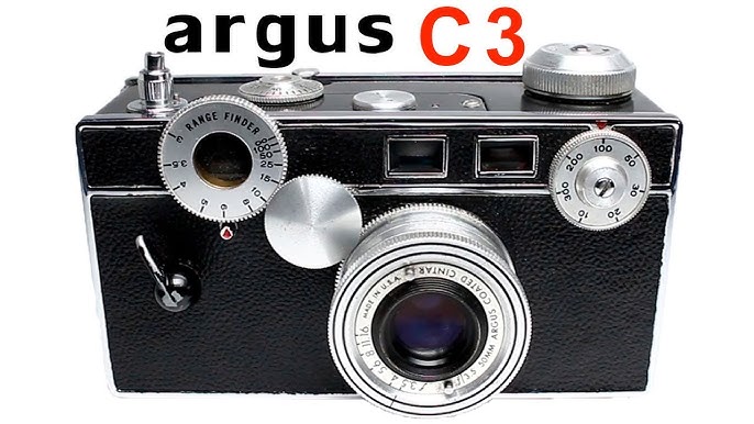 Vintage Argus - Cámara de ladrillo con telémetro de 1.378 in con lente  Argus de 1.969 in y estuche
