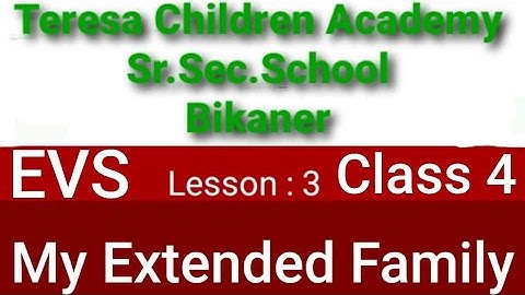 My Extended Family ,EVS ,Class4 ,Lesson3