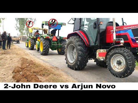 2 John Deere vs Arjun Novo friendly tractor tochan video by Nishu Deshwal