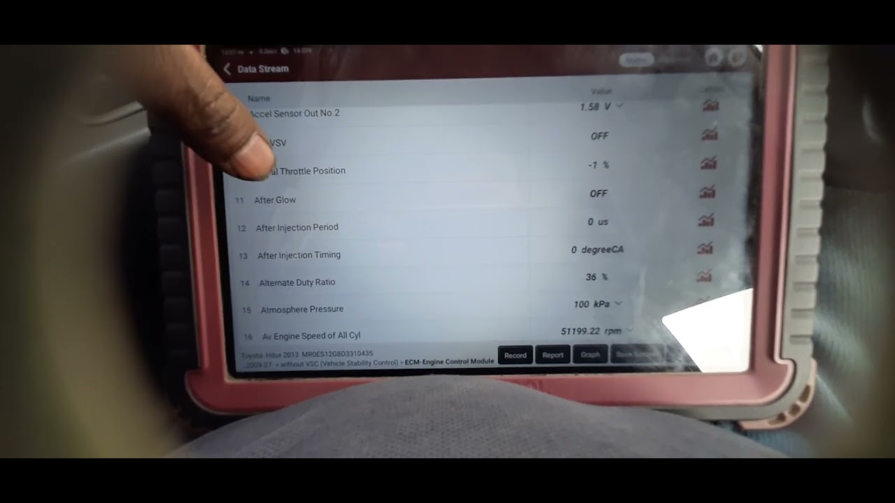 HILUX ENGINE LIVE DATA