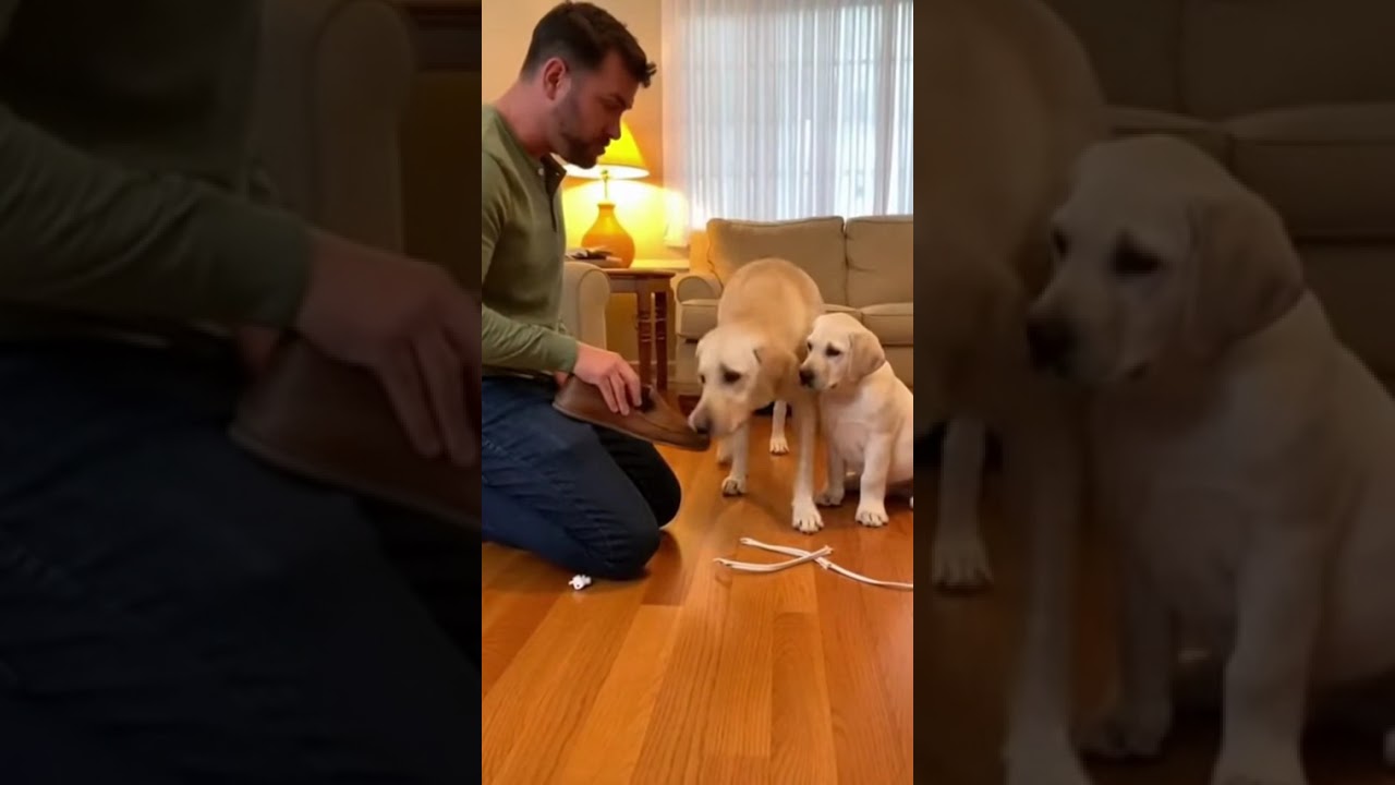 🐶🐾Любовь матери-собаки невероятно сильна! ❤️ Защищает своего щенка от рассерженного папы!😱😨 