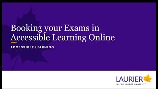 Booking your Exams in Accessible Learning Online
