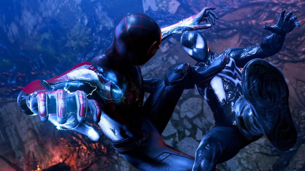 Spider-Man 2 - Black Suit Peter VS Miles Morales Boss Fight - Miles Saves Peter Parker