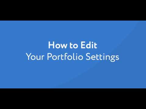How to Edit Your Portfolio Settings