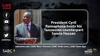 President Ramaphosa and his Tanzanian counterpart Samia Hassan engage the media